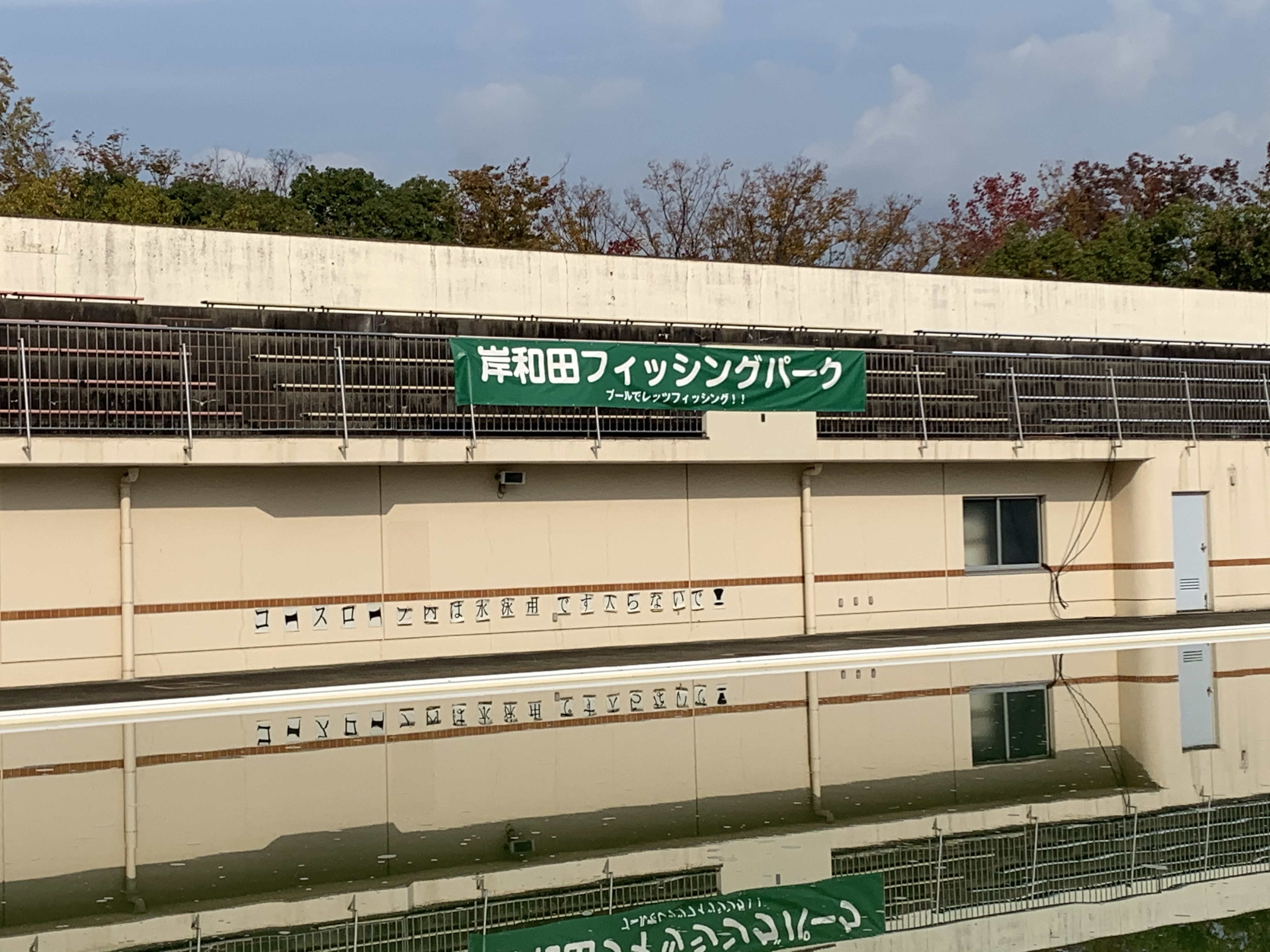 岸和田フィッシングパーク 中央公園プールが釣り堀に 一般財団法人 岸和田市公園緑化協会